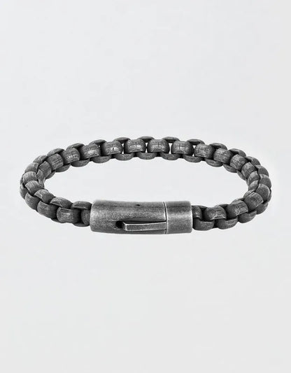 West Coast Jewelry Men's Box Chain Cuff Gunmetal Steel Bracelet