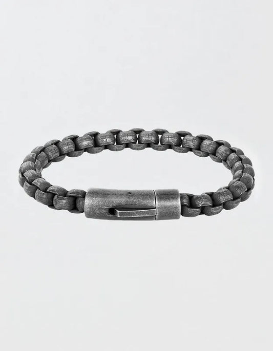 West Coast Jewelry Men's Box Chain Cuff Gunmetal Steel Bracelet