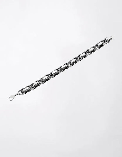 West Coast Jewelry Two-Tone Stainless Steel Byzantine Chain Bracelet