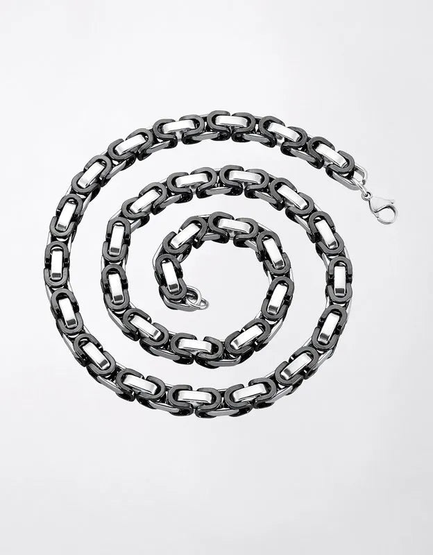West Coast Jewelry Byzantine Chain Two-Tone Necklace