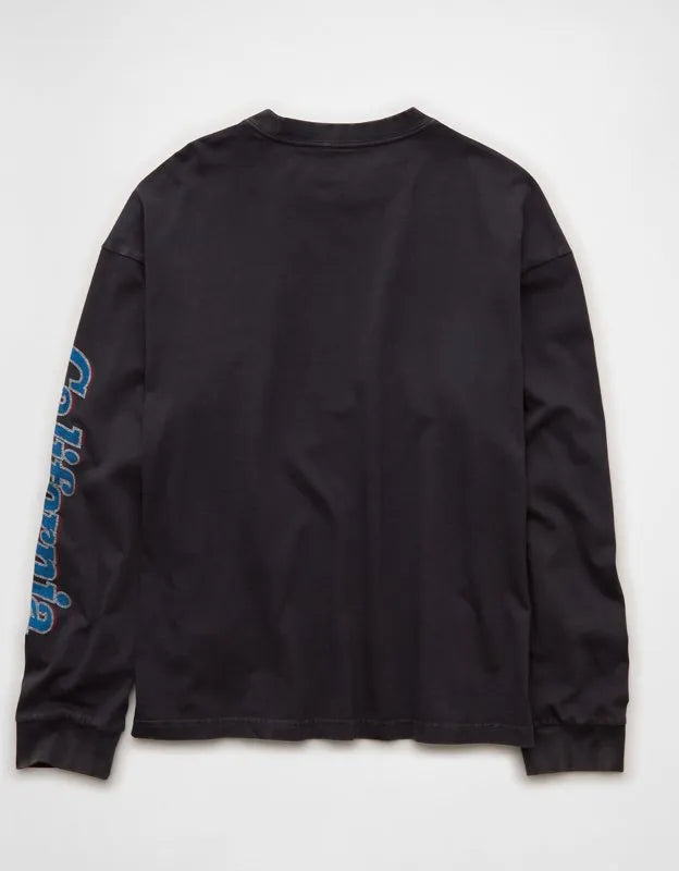 AE Boxy Long Sleeve Destination Graphic T-Shirt