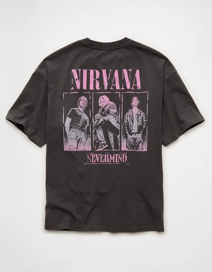 AE Boxy Fit Nirvana Graphic T-Shirt