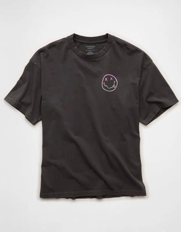 AE Boxy Fit Nirvana Graphic T-Shirt
