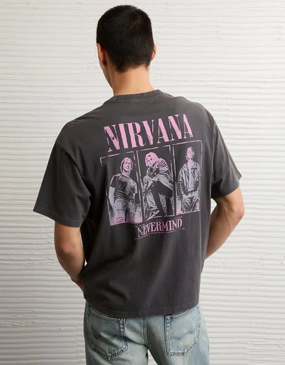 AE Boxy Fit Nirvana Graphic T-Shirt