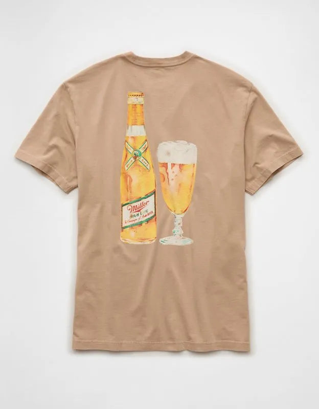 AE Boxy Fit Miller Beer Graphic T-Shirt