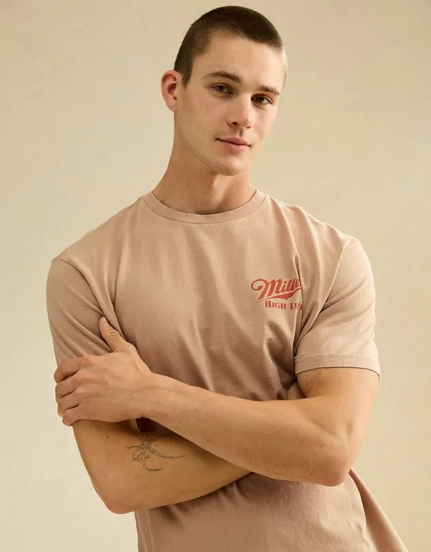 AE Boxy Fit Miller Beer Graphic T-Shirt