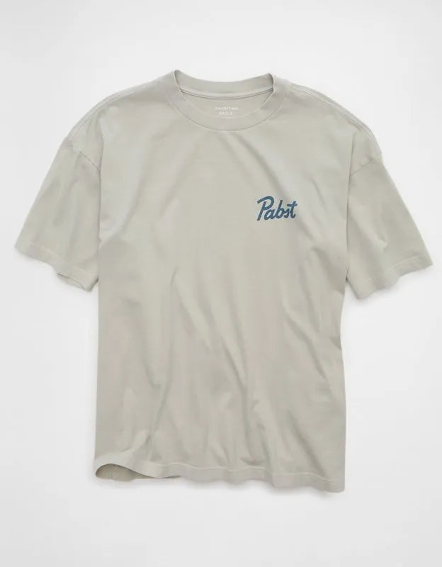 AE Boxy Fit Pabst Blue Ribbon Graphic T-Shirt