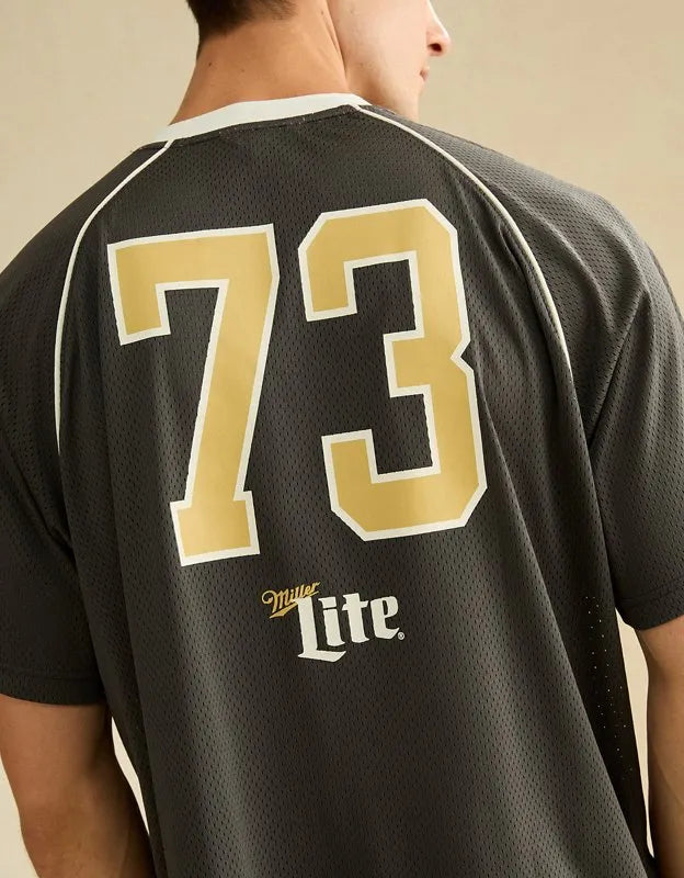 AE Boxy Fit Miller Lite Graphic Mesh Jersey