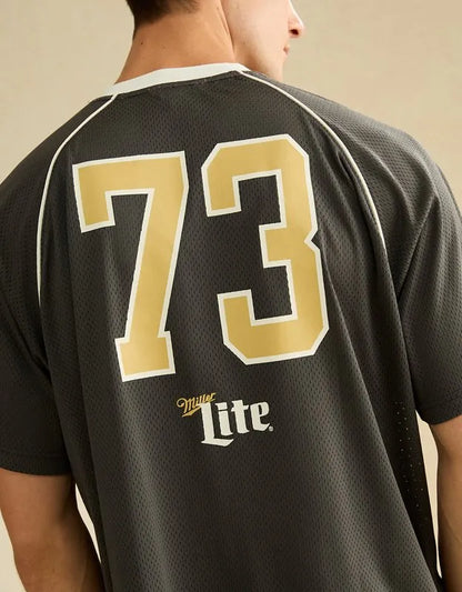 AE Boxy Fit Miller Lite Graphic Mesh Jersey