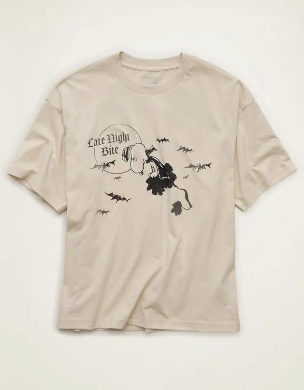 AE Boxy Fit Snoopy Halloween Graphic T-Shirt