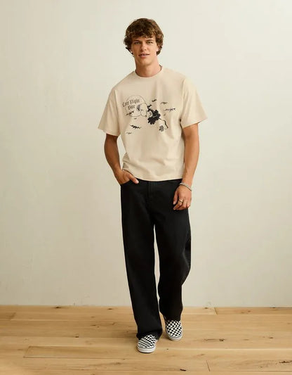 AE Boxy Fit Snoopy Halloween Graphic T-Shirt