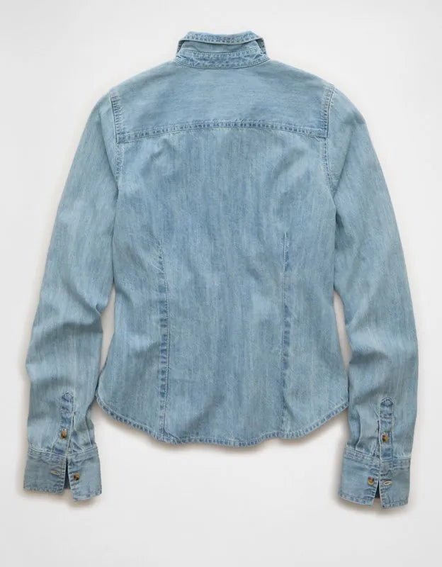 AE Fitted Denim Button-Up Shirt