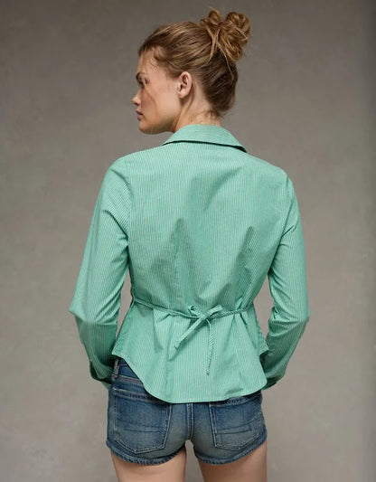 AE Fitted Wide-Cuff Button-Up Shirt