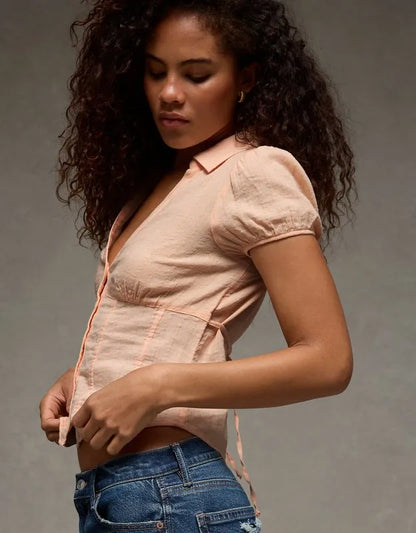 AE Short-Sleeve Button-Up Shirt