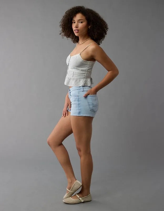 AE Next Level Curvy High-Waisted Denim Short Short