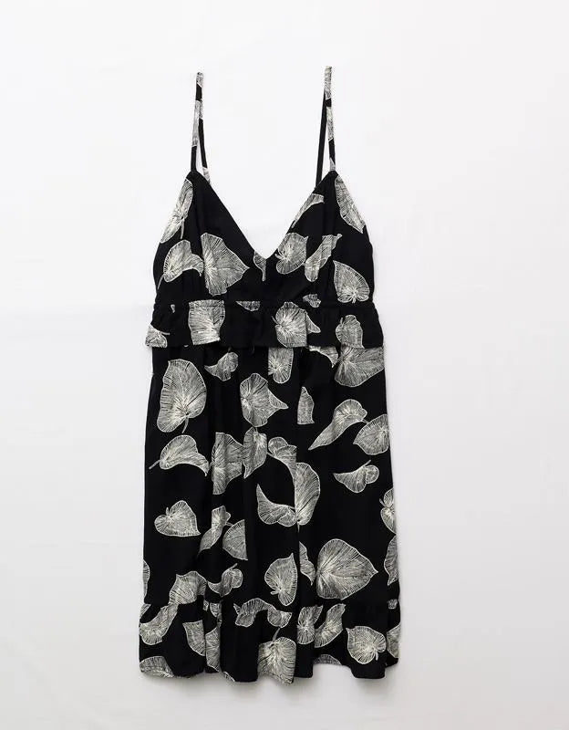 AE Babydoll V-Neck Ruffle Mini Dress