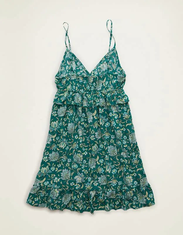 AE Babydoll V-Neck Ruffle Mini Dress