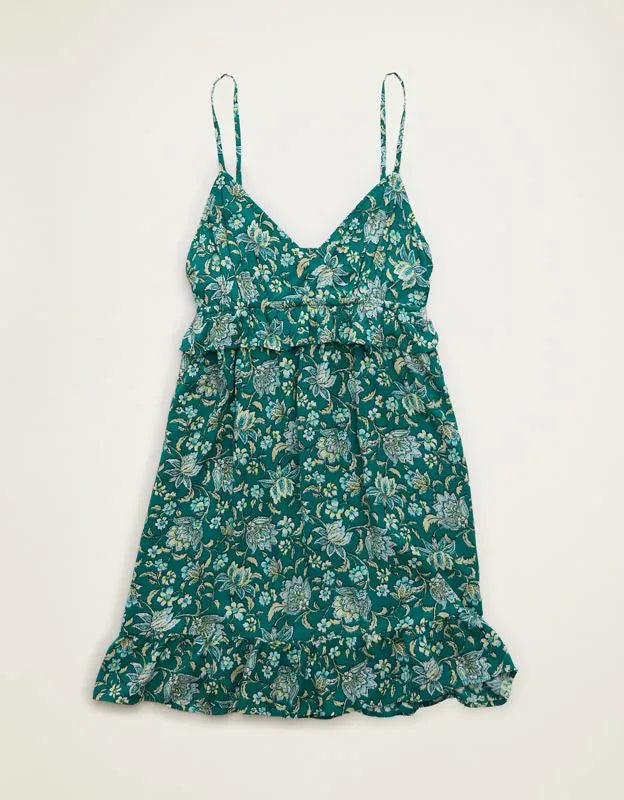 AE Babydoll V-Neck Ruffle Mini Dress