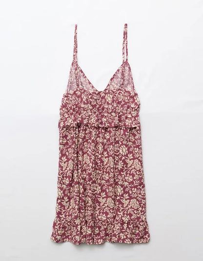 AE Babydoll V-Neck Ruffle Mini Dress