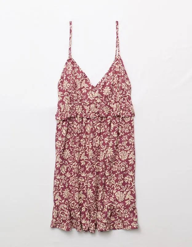 AE Babydoll V-Neck Ruffle Mini Dress