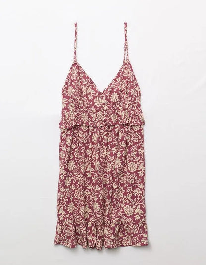 AE Babydoll V-Neck Ruffle Mini Dress