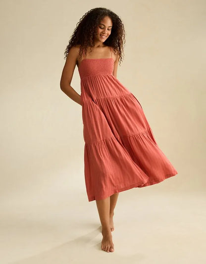 AE Smocked Babydoll Midi Dress