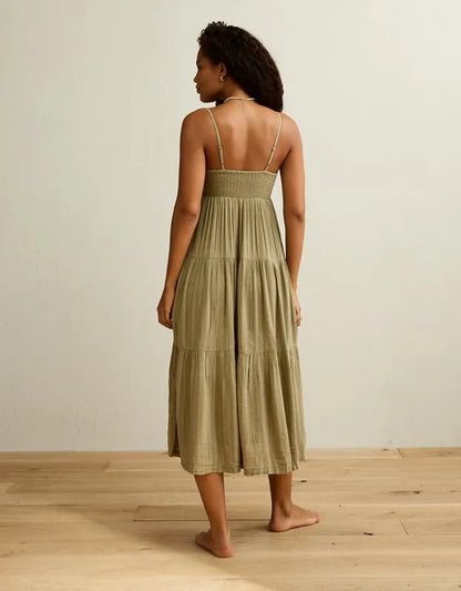 AE Smocked Babydoll Midi Dress