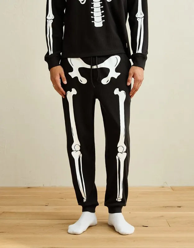 AEO Halloween Skeleton Waffle Lounge Set