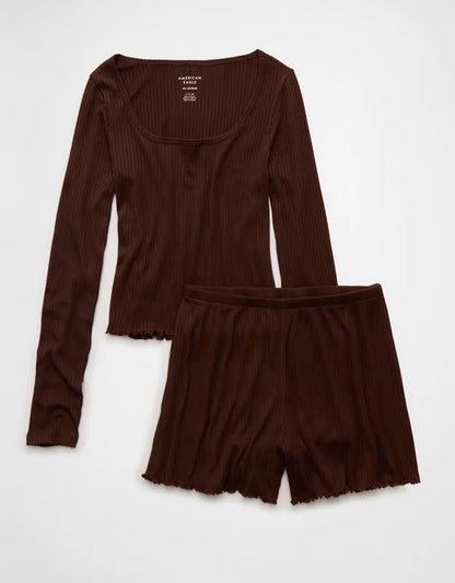 AE Ribbed Plush PJ Set