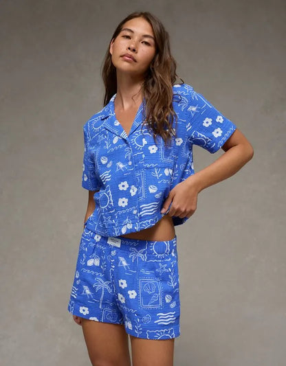 AE Cotton Gauze Short-Sleeve PJ Set