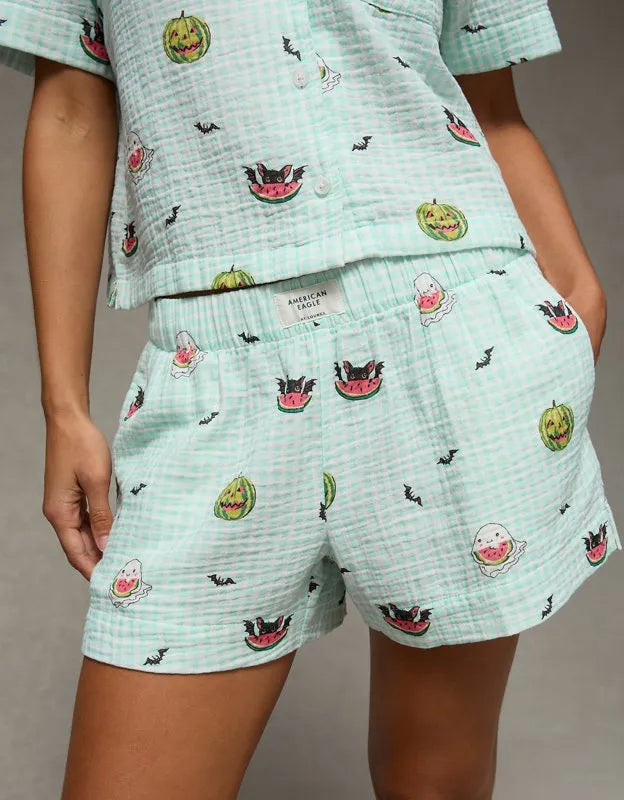 AE Cotton Gauze Short-Sleeve PJ Set