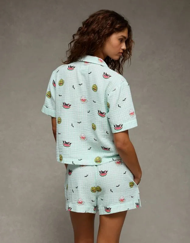 AE Cotton Gauze Short-Sleeve PJ Set