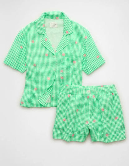 AE Cotton Gauze Short-Sleeve PJ Set