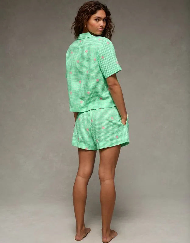 AE Cotton Gauze Short-Sleeve PJ Set