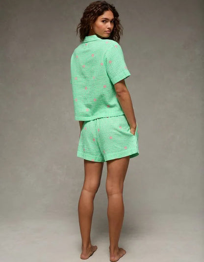 AE Cotton Gauze Short-Sleeve PJ Set
