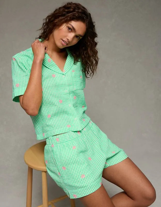AE Cotton Gauze Short-Sleeve PJ Set