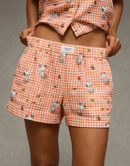 AE Snoopy Cotton Gauze Short-Sleeve PJ Set