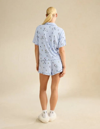 AE Luxe Plush Snoopy Button-Up PJ Set