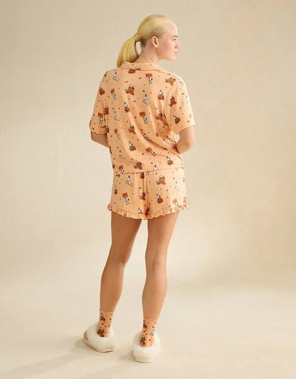 AE Luxe Plush Snoopy Button-Up PJ Set