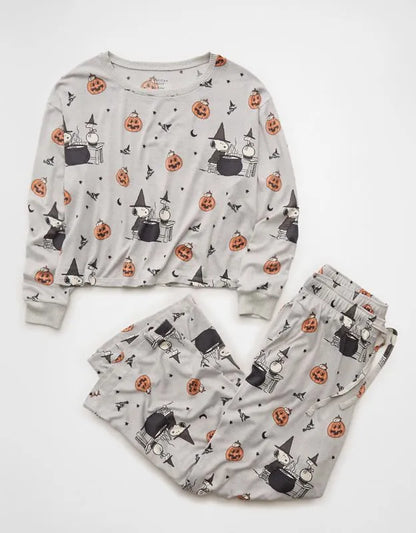 AE Luxe Plush Snoopy Long Sleeve + Pant PJ Set