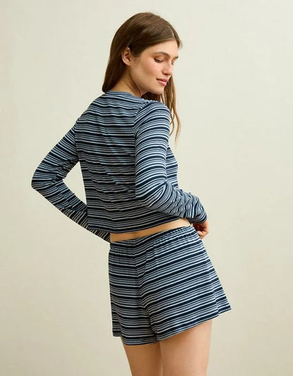 AE Luxe Plush Cardigan & Short PJ Set
