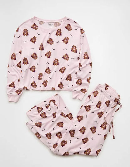 AE Luxe Plush Long Sleeve + Pant PJ Set