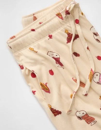 AE Luxe Plush Snoopy Long Sleeve + Pant PJ Set