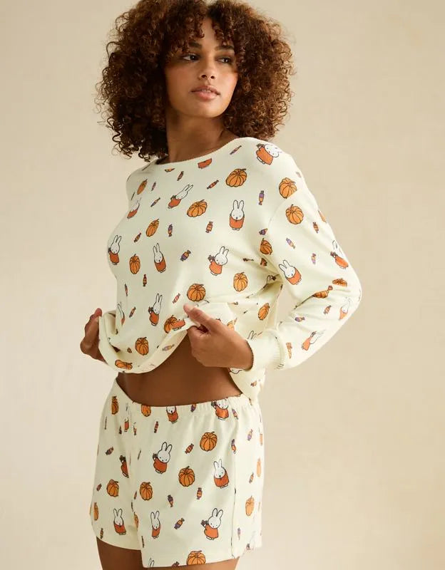 AE Luxe Plush Miffy Long Sleeve + Short PJ Set