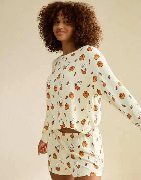 AE Luxe Plush Miffy Long Sleeve + Short PJ Set