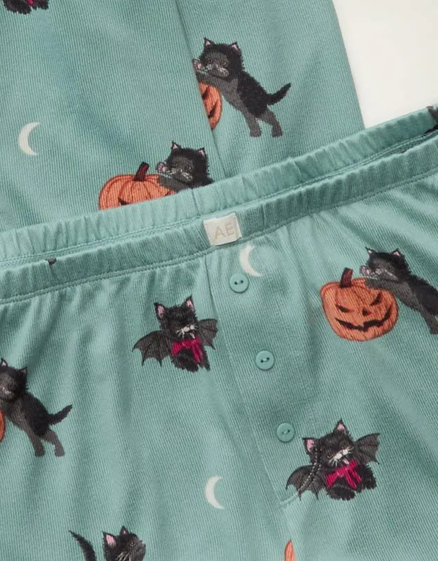 AE Luxe Plush Long Sleeve + Short PJ Set