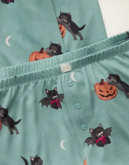 AE Luxe Plush Long Sleeve + Short PJ Set