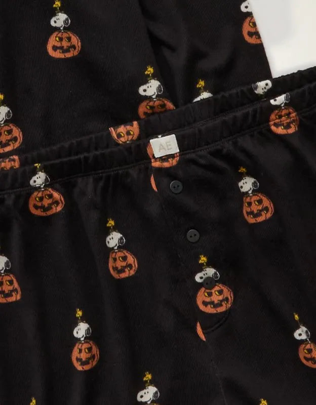 AE Luxe Plush Long Sleeve + Short PJ Set