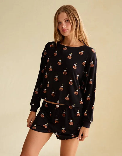 AE Luxe Plush Long Sleeve + Short PJ Set