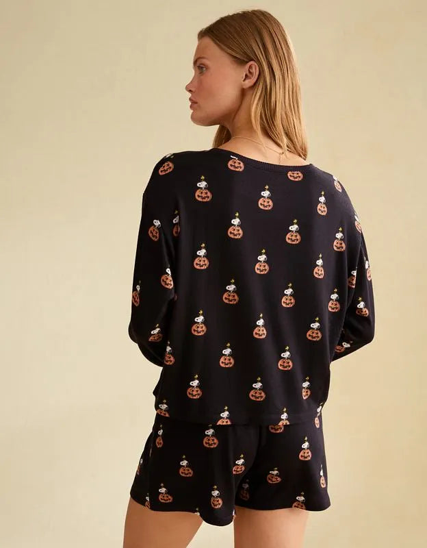 AE Luxe Plush Long Sleeve + Short PJ Set